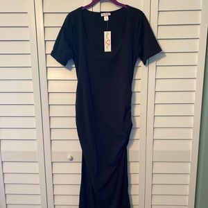 NWT TIMES TWO MATERNITY LONG BLACK DRESS.